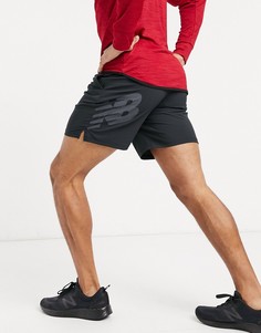 Черные шорты длиной 7 дюймов с большим логотипом New Balance Running Tenacity-Черный