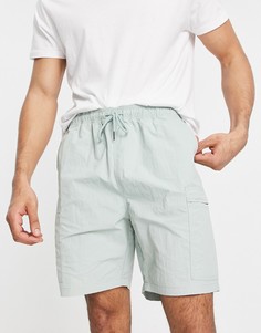 Нейлоновые шорты карго цвета хаки от комплекта New Look-Зеленый цвет