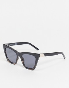 Черные солнцезащитные очки в крупной оправе "кошачий глаз" с черными линзами Topshop-Многоцветный