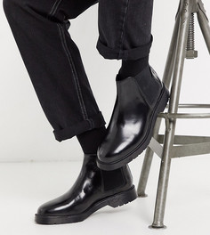 Черные кожаные ботинки челси на массивной подошве для широкой стопы KG by Kurt Geiger-Черный