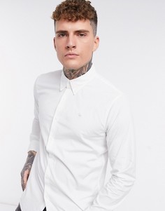 Белая поплиновая рубашка с логотипом Abercrombie & Fitch-Белый