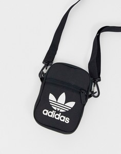 Черная сумка через плечо с логотипом-трилистником adidas Originals adicolor-Черный цвет