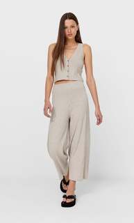 Stradivarius Укороченный Топ С Пуговицами В Стиле Рустик Цвет Камня L