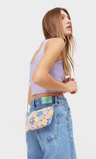 Stradivarius Сумка Из Кружева Кроше С Плечевым Ремнем Синий 103