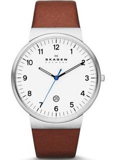 Швейцарские наручные мужские часы Skagen SKW6082. Коллекция Leather