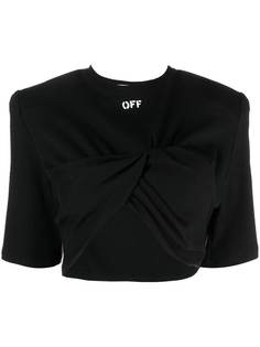 Off-White укороченная футболка с логотипом