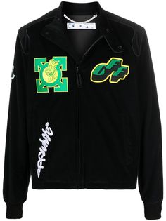 Off-White спортивная куртка с нашивкой-логотипом