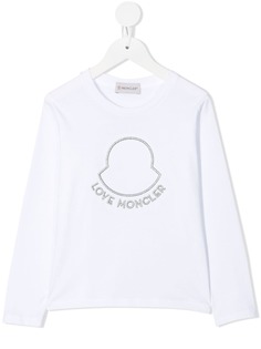 Moncler Enfant футболка с вышитым логотипом