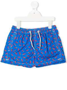 MC2 Saint Barth Kids плавки-шорты Jean Lighting с принтом
