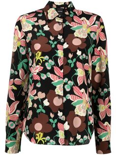Aspesi рубашка с цветочным принтом