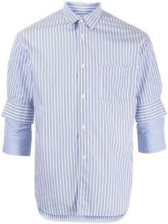 Comme Des Garçons Pre-Owned полосатая рубашка с многослойными рукавами