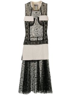 Yohji Yamamoto Pre-Owned кружевное платье со вставками