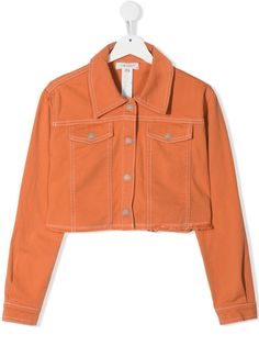 TWINSET Kids джинсовая куртка с логотипом