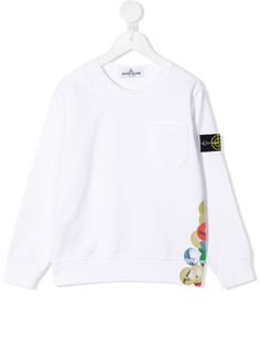 Stone Island Junior толстовка с круглым вырезом и логотипом