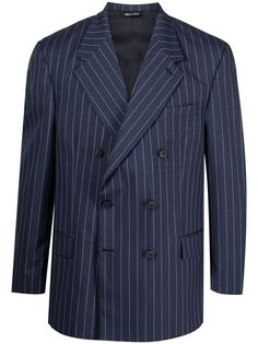 Paura двубортный пиджак в тонкую полоску