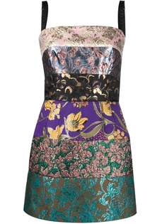 Dolce & Gabbana платье мини с цветочным принтом и вставками