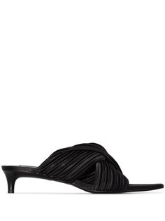 Jil Sander плиссированные мюли с перекрестными ремешками