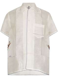 BODE рубашка с прозрачными вставками и вышивкой