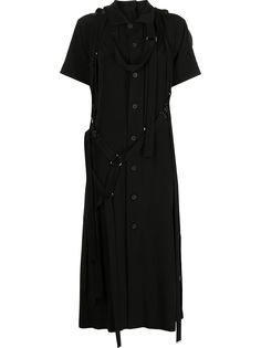 Yohji Yamamoto платье-рубашка с ремешками