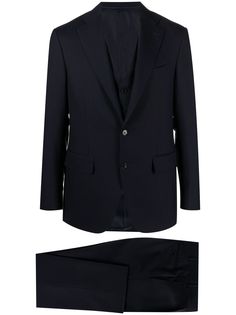 Canali костюм-тройка с однобортным пиджаком