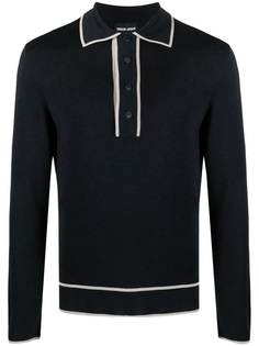 Giorgio Armani рубашка поло с длинными рукавами и контрастной отделкой