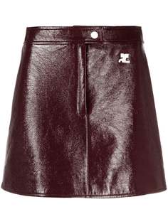 Courrèges юбка мини из искусственной кожи