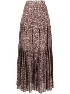 Veronica Beard ярусная юбка Sundace с плиссировкой