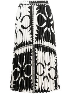 RED Valentino плиссированная юбка с геометричным узором