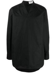 Jil Sander рубашка с V-образным вырезом и длинными рукавами