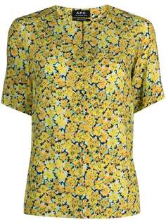 A.P.C. блузка с короткими рукавами и цветочным принтом