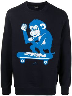 PS Paul Smith толстовка с принтом Skater Monkey
