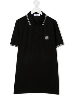 Stone Island Junior рубашка поло с нашивкой-логотипом