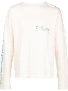 Rhude топ Scabbing с длинными рукавами