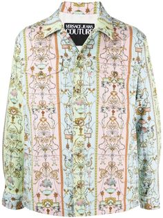Versace Jeans Couture полосатая куртка с узором Barocco