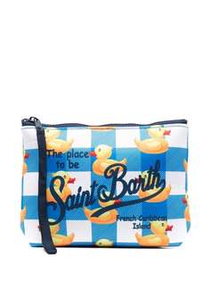 Mc2 Saint Barth Kids клатч в клетку гингем с логотипом