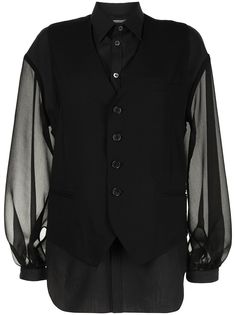 UNDERCOVER прозрачная рубашка с жилетом