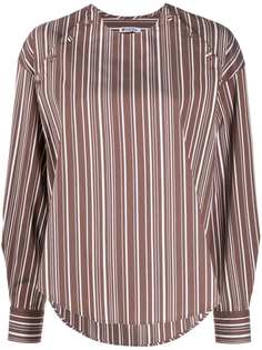 Krizia рубашка без воротника с вышивкой