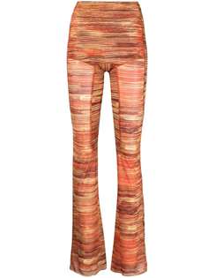 KNWLS расклешенные брюки с принтом Hard Stripes Charlotte Knowles
