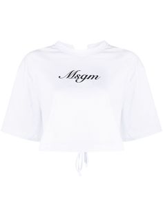 MSGM укороченная футболка с завязками