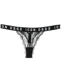 Dsquared2 кружевные трусы-брифы с логотипом