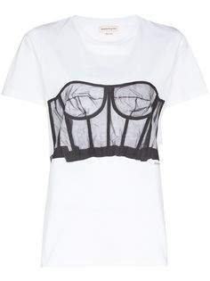 Alexander McQueen футболка с принтом и круглым вырезом