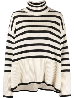 Totême полосатый джемпер с высоким воротником