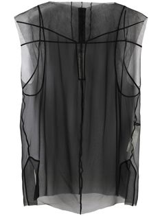 Rick Owens блузка с тюлем