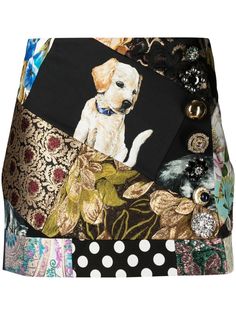 Dolce & Gabbana короткая юбка в технике пэчворк
