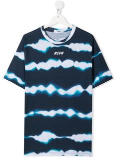 MSGM Kids футболка с принтом тай-дай и логотипом