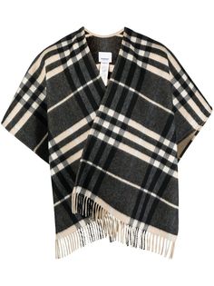 Burberry клетчатый шарф с бахромой