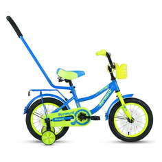 Велосипед Forward Funky 14 (2021) городской (детск.) кол.:14" голубой/ярко-зеленый 10кг (1BKW1K1B101