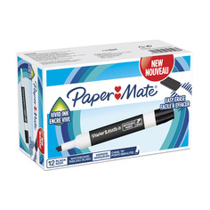 Набор маркеров для досок Paper Mate 2084308, скошенный пишущий наконечник, черный