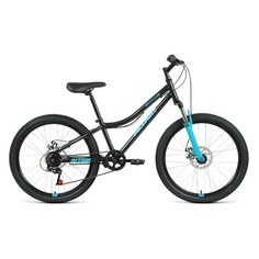 Велосипед Altair MTB HT 24 2.0 disc (2021) горный (подростк.) рам.:12" кол.:24" черный/бирюзовый 16к