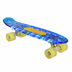 Спортивные товары Navigator Скейт пластиковый, со светящимися PU колесами (синий)